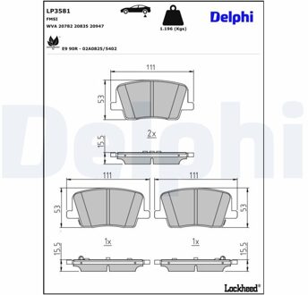 Remblokkenset, schijfrem LP3581