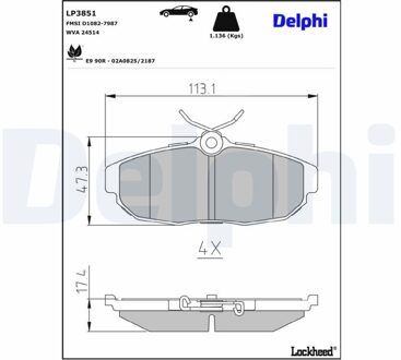 Remblokkenset, schijfrem LP3851