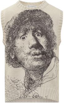 Rembrandt Vest - Gebreid JW Anderson , White , Heren - S