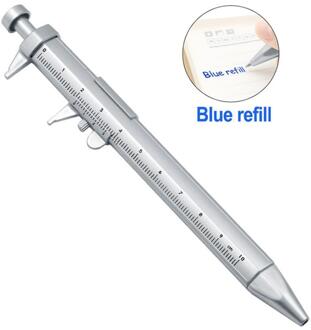 Remklauw Pen Balpen 0.5Mm Multifunctionele Gel Inkt Pen Schuifmaat Rollerball Meten Creativiteit Briefpapier blauw refill