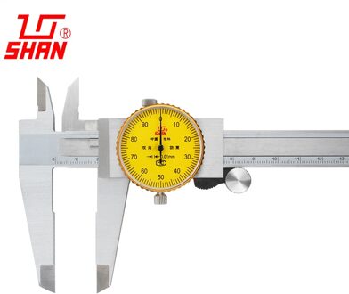 Remklauwen wijzerplaat shockproof remklauwen 0.01mm Hoge precisie rvs schuifmaat met tafel schuifmaat 0-200mm dial vernier remklauw