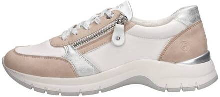 remonte Comfortabele witte sneaker met beige en zilveren accenten Remonte , Multicolor , Dames - 39 Eu,40 Eu,38 Eu,41 EU