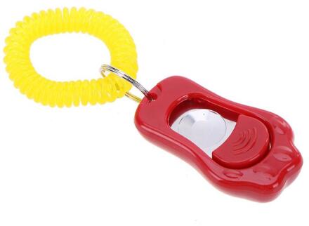 Remote Draagbare Dier Hond Knop Clicker Geluid Huisdier Trainer Pols Band Accessoire Lichtheid Draagbaarheid Handig Carrier Rood