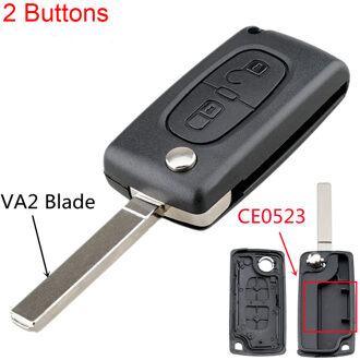 Remote Key Case Voor Citroen C2 C3 C4 C5 C6 Flip Vouwen Sleutel Schelpen Met Ongesneden 2/3/4 Knoppen voor Peugeot 207 307 407 308 407 607 2Buttons VA2 CE0523