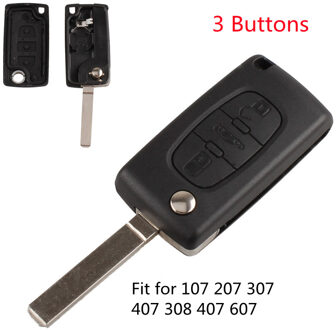 Remote Key Case Voor Citroen C2 C3 C4 C5 C6 Flip Vouwen Sleutel Schelpen Met Ongesneden 2/3/4 Knoppen voor Peugeot 207 307 407 308 407 607 3 Buttons