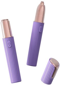 Remover Pijnloos Scheermes Facial Depilador Compact Elektrische Wenkbrauw Trimmer Een Sleutel Schakelaar Dame Oksel Epilator Scheerapparaat Paars