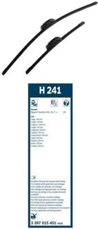 Renault Bosch Ruitenwissers voordeelset A115S + H241 A115SH241