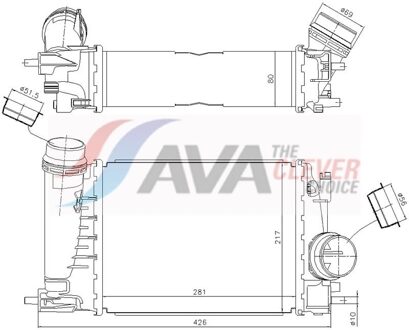 Renault Intercooler, inlaatluchtkoeler RT4698