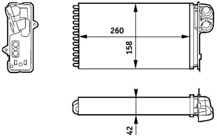 Renault Kachelradiateur, interieurverwarming AH162000S