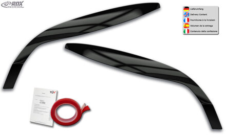 Renault RDX Racedesign Koplampspoilers passend voor Renault Megane III 2008-2015 (ABS Glanzend Zwart) RDKRE02B