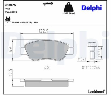 Renault Remblokkenset, schijfrem LP2075