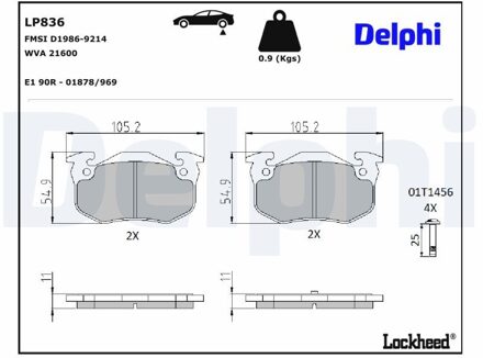 Renault Remblokkenset, schijfrem LP836