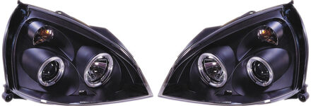 Renault Set Koplampen passend voor Renault Clio II Facelift 2001-2005 - Zwart - incl. Angel-Eyes