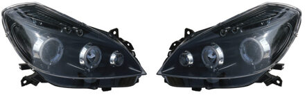 Renault Set Koplampen passend voor Renault Clio III 2005-2007 - Zwart - incl. Angel-Eyes