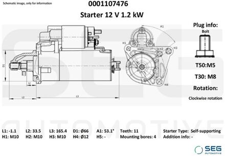 Renault Startmotor / Starter 0001107476