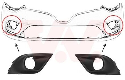 Renault Ventilatiegrille, bumper 4420598