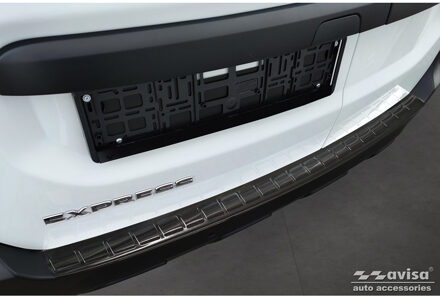 Renault Zwart RVS Bumper beschermer passend voor Renault Express Furgon 2021- 'Ribs' AV245102