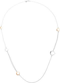 'Renée' Dames 925 Sterling Zilveren Hanger - Zilver/Roze ZK-7181 - maat Zilver en roségoud