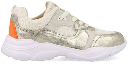 Renee Run Meisjes Sneakers - Beige - Leer - Veters