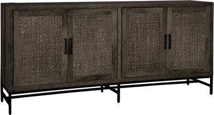 RENEW Dressoir 'Carini' Hout en Webbing, 200cm, kleur Zwart