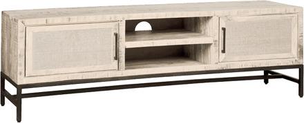 RENEW TV-meubel 'Carini' Hout en Webbing, 160cm, kleur Wit