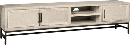 RENEW TV-meubel 'Carini' Hout en Webbing, 200cm, kleur Wit