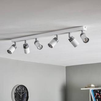 Reno plafondspot, 6-lamps, wit/chroom wit, chroom