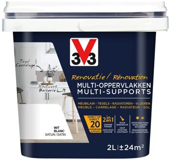 Renovatie Multi-oppervlakken Verf - Zijdeglans - Wit - 2l