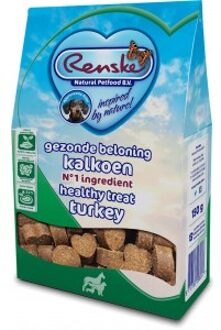 Renske Gezonde Beloning Hartjes - Hondensnack - Kalkoen - 150 g