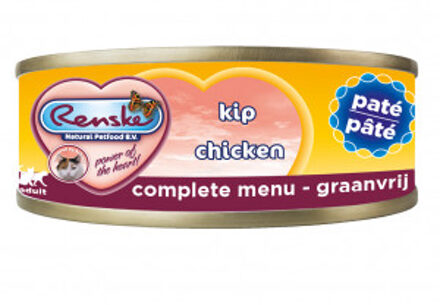 Renske Graanvrij pâté kip natvoer kat (blikjes) 2 trays (48 x 70 g)