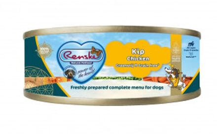 Renske Graanvrij vers bereid kip natvoer hond (blikjes) 1 tray (24 x 95 g)