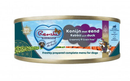 Renske Graanvrij vers bereid konijn met eend natvoer hond (blikjes) 1 tray (24 x 95 g)