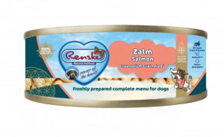 Renske Graanvrij vers bereid zalm natvoer hond (blikjes) 2 trays (48 x 95 g)