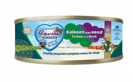 Renske vers bereid kalkoen met eend natvoer hond (blik) 2 trays (48 x 95 g)