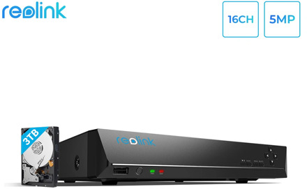 Reolink 16ch 5MP 4MP PoE Network Video Recorder with 3TB HDD ONLY for Reolink HD IP Cameras RLN16-410