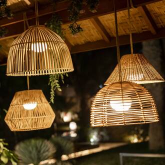 Reona LED hanglamp met oplaadbare batterij licht hout