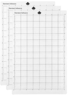 Replacement Cutting Mat Transparent Adhesive Cricut Mat Mat with Measuring Grid 8 by 12-Inch for Silhouette Cameo Cricut Explore Plotter Machine 3PCS