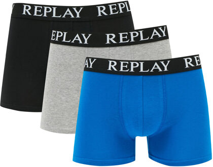 Replay Boxer Basic Cuff Logo 3 Pack - Boxershorts Heren Multi - XXL