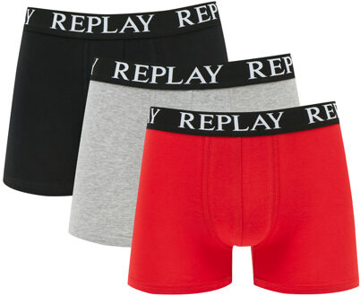 Replay Boxer Basic Cuff Logo 3 Pack - Ondergoed Heren Multi - S
