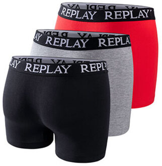 Replay Boxershorts met herenlogo (3-pack) Grijs - XXL / XXXL