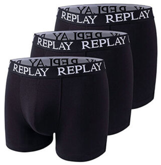 Replay Boxershorts met herenlogo (3-pack) Zwart - S