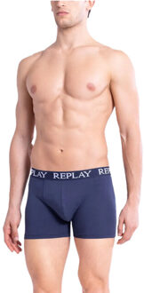Replay Boxershorts voor heren (set van 2) - maat L Blauw