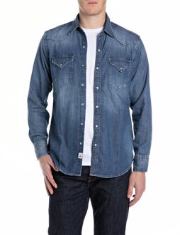 Replay Casual Shirt donker blauw - M;L;XL