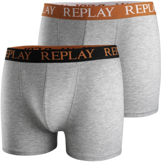Replay Comfort Fit Trunks 2-Pack Replay , Gray , Heren - 2Xl,Xl