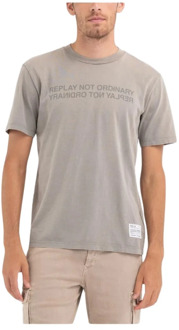 Replay Crew Neck T-shirt Replay , Beige , Heren - Xl,L,M,S
