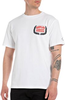 Replay Custom Garage Print Shirt Heren wit - M