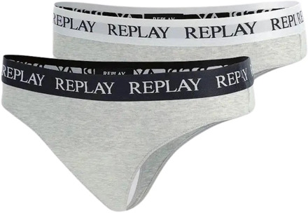 Replay Dames Logo Taille String 2-Pack Replay , Multicolor , Dames - XL