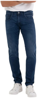 Replay Donkerblauwe Hyperflex Slim Fit Jeans Replay , Blue , Heren - W31,W29