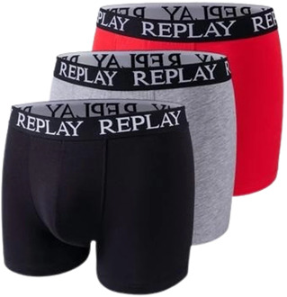 Replay Heren Onderbroeken 3-Pack Basic Boxers - Rood - Maat XL