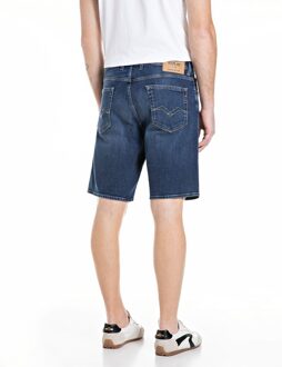 Replay Jeans Short Grover Straight Fit Medium Blue  32 Blauw